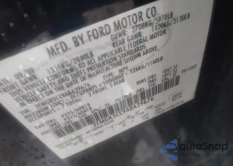 2010 Ford Flex Sel from USA, damaged, VIN 2FMGK5CC9ABA39676